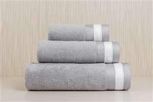 Hand Towel Bantlı Pikolu Gray