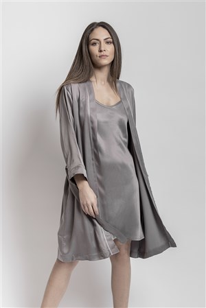 Gown&Robe Set Fiore Gray