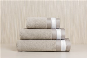 Bath Towel Bantlı Pikolu Stone