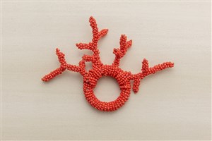 Napkin Holder Beady Coral Coral