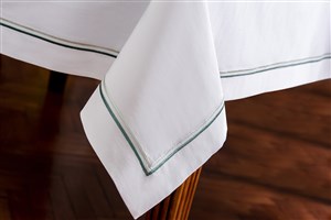Table Cloth 2 Sıra Pikolu 180*280 White-Green