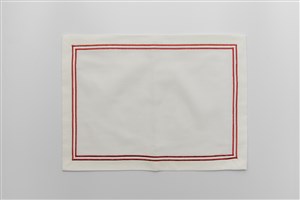 Placemat 2 Line Pico, Set Of 2 White-Red