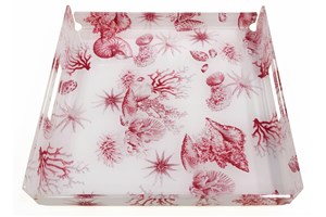 Tray Coral Printed Coral 31*31Cm