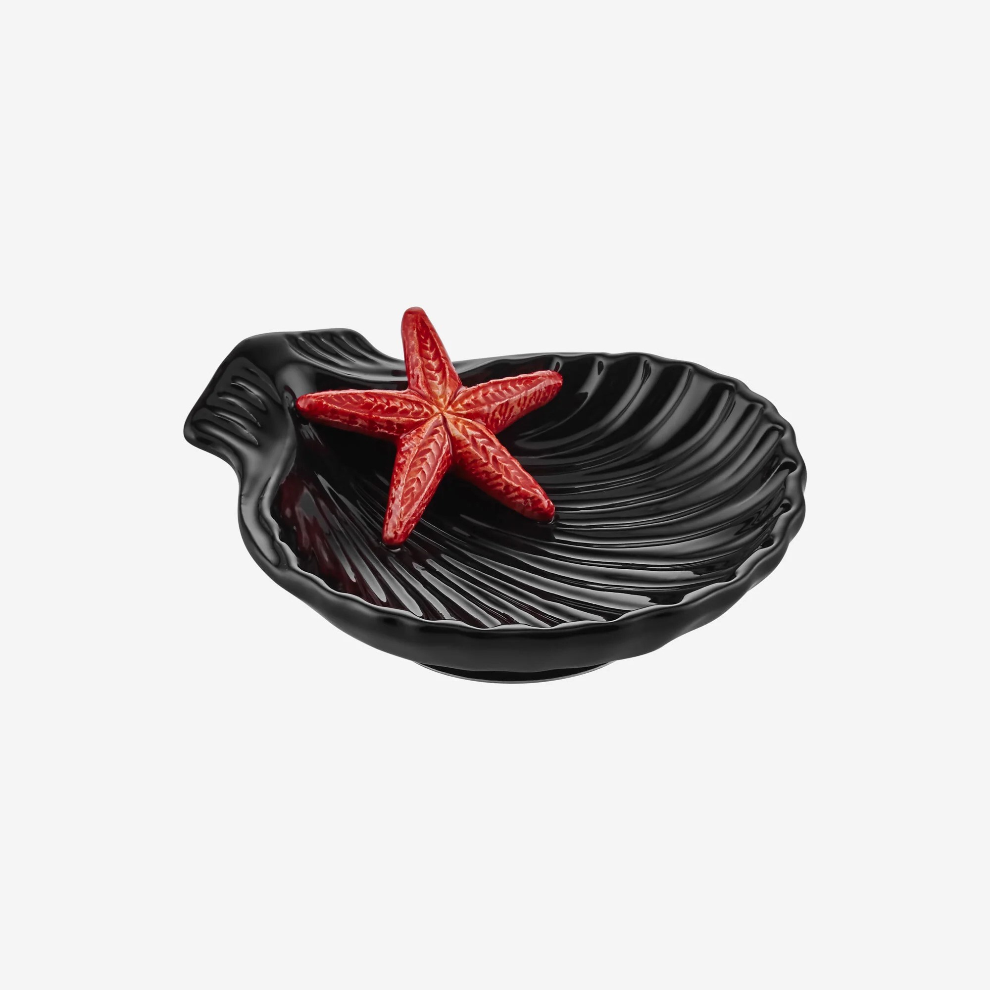 Edelweiss Italy Frutti Di Mare Siyah Seramik Servis Tabağı 15*13 cm EW3124N 