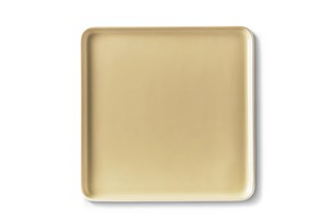 Square Medium Plate Ivory & Straw Glossy KRT031104S