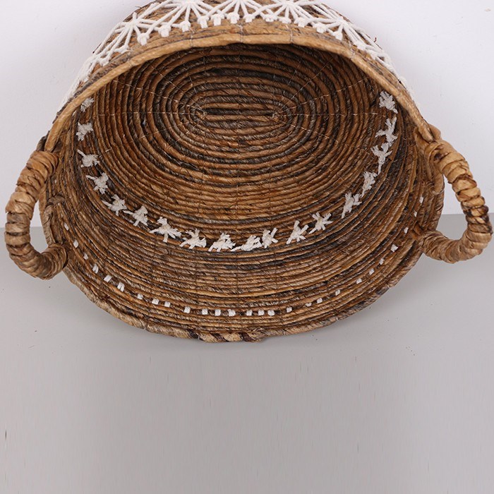 Doğal Abaka El Yapımı Oval Sepet M 34*31*28 cm ABK-OVAL-003 