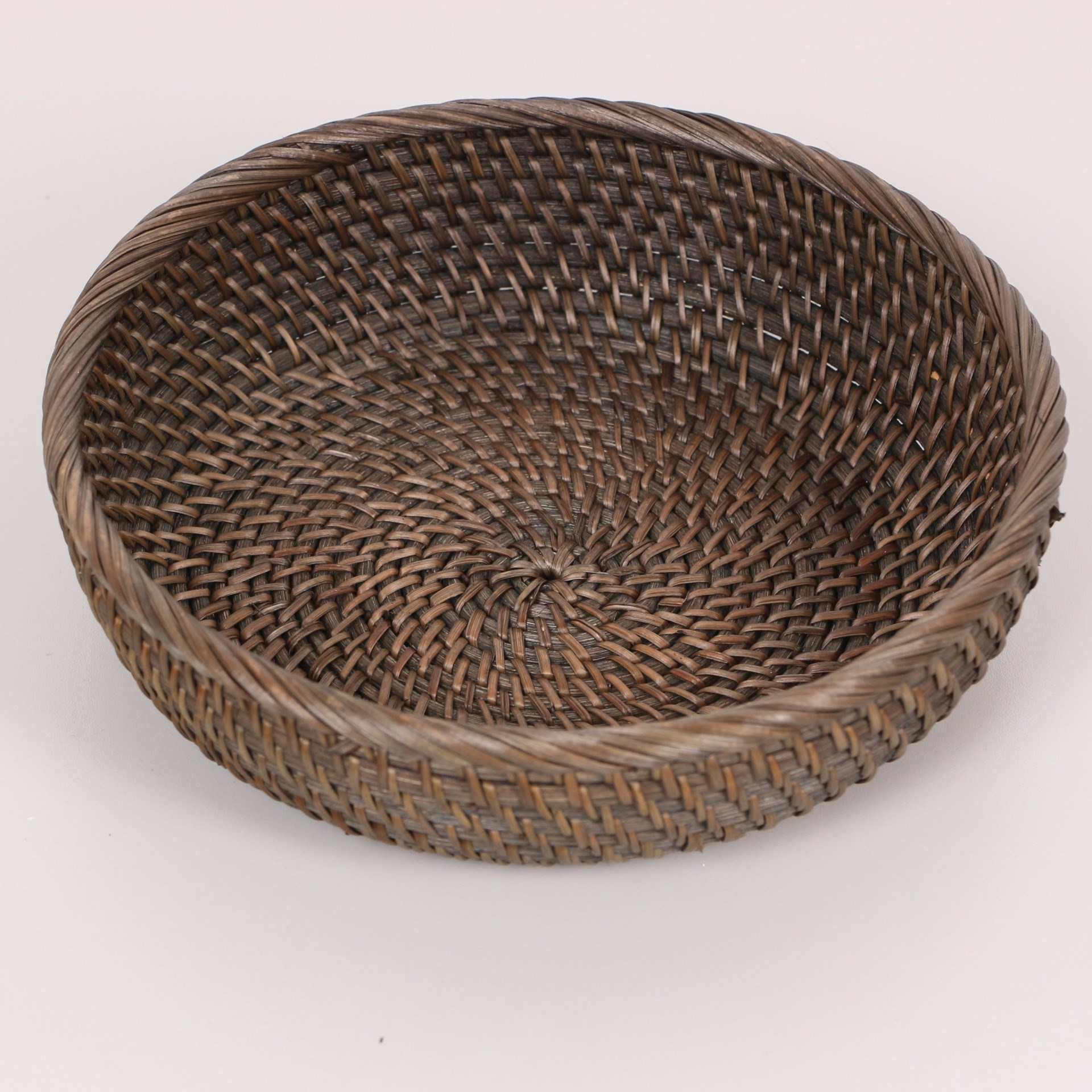 Rattan Ceviz Rengi Yuvarlak Orta Düzenleyici Tabak 23*7 cm SAM-RTKH-02 