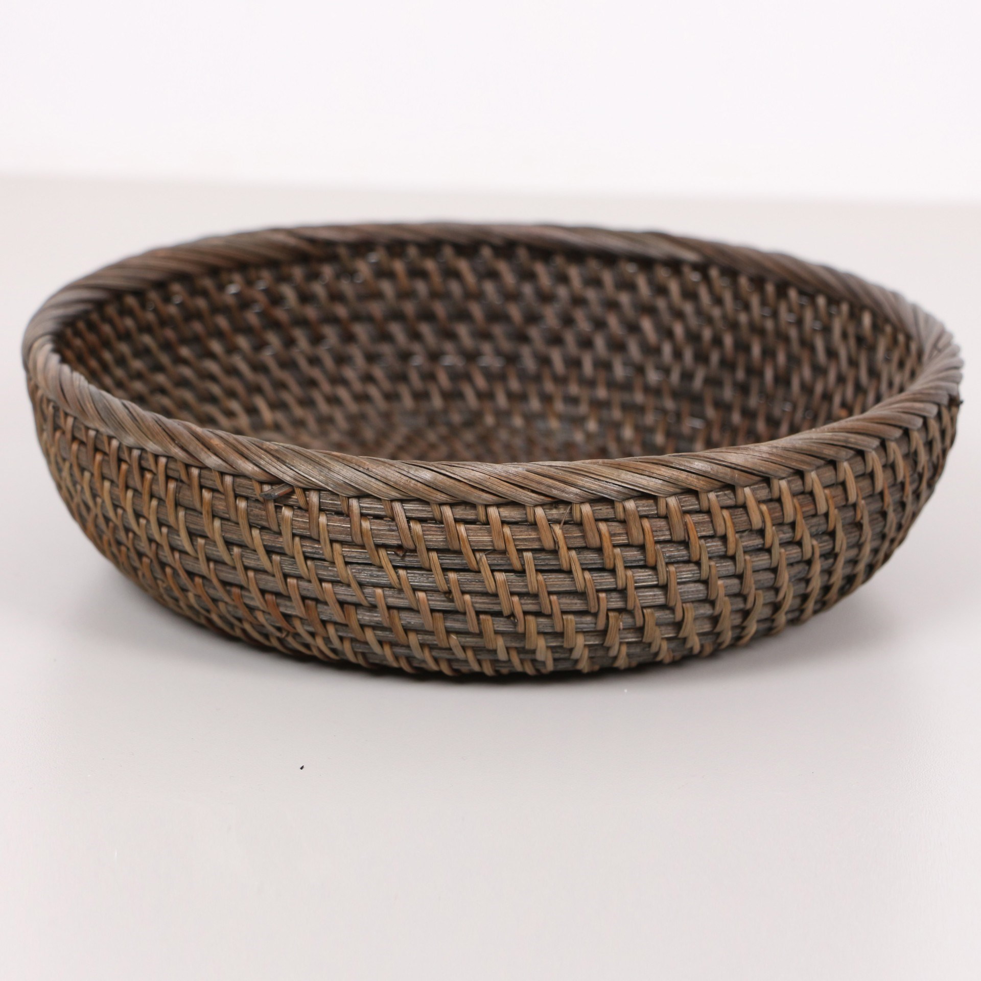 Rattan Ceviz Rengi Yuvarlak Orta Düzenleyici Tabak 23*7 cm SAM-RTKH-02 