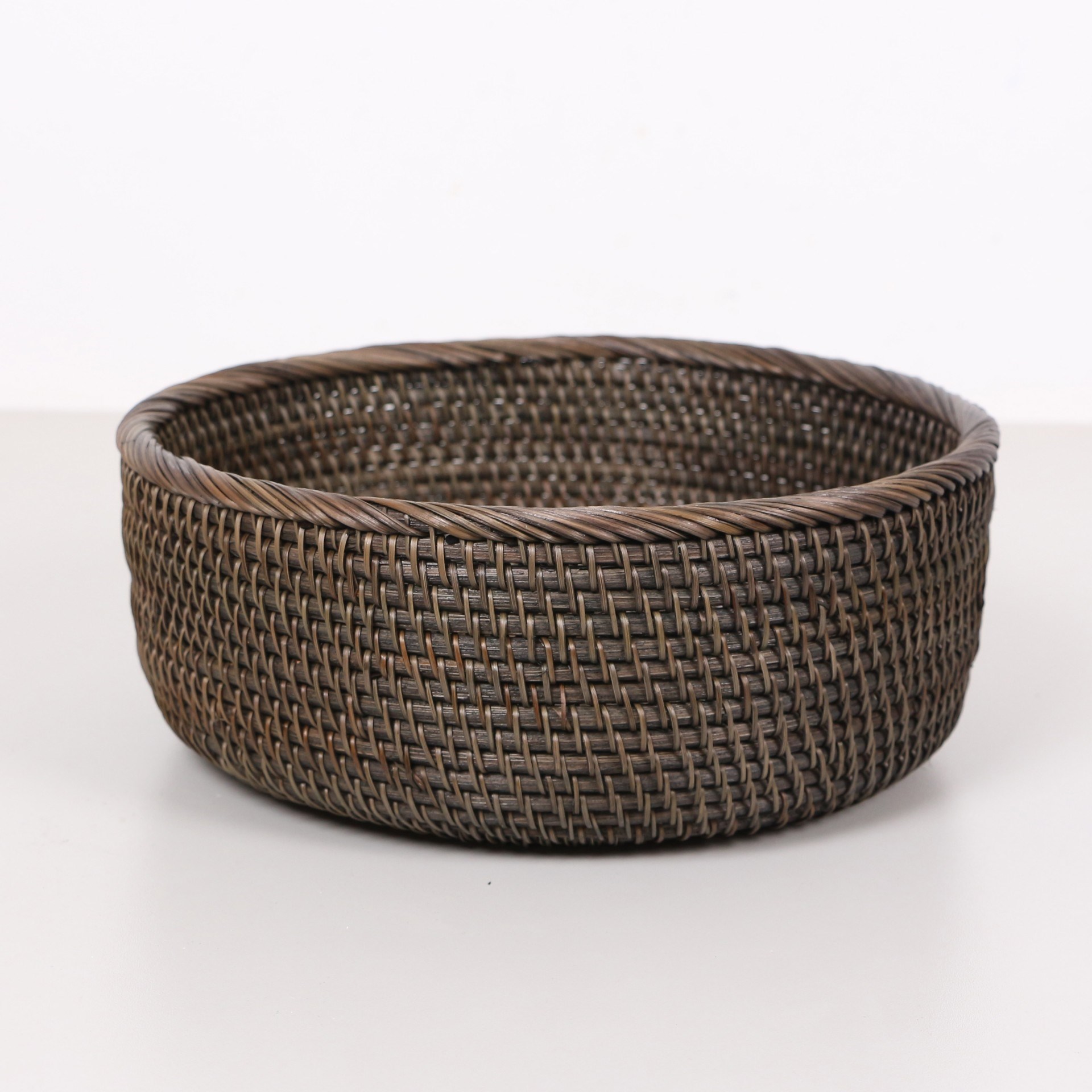 Rattan Ceviz Rengi Yuvarlak Büyük Düzenleyici Tabak 26*10 cm SAMYELİ20 