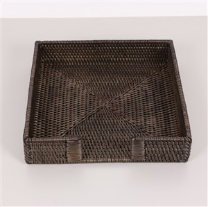 Rattan Ceviz Renk Saklama Düzenleme Kutusu 30*30*8 cm KUTU-RTKR-01 