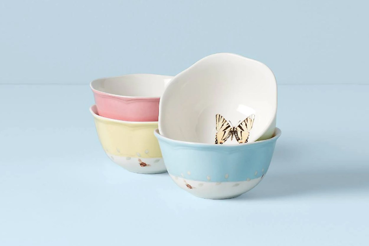 Lenox Butterfly Komposto/Salata Kasesi 4 Renk 4'lü Set 13 cm LEN791720 