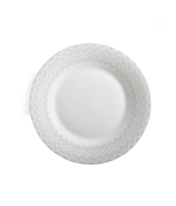 Missoni Zig Zag White - Beyaz-Gri Yemek Tabağı 27,5CM MIS-MHPZZW01 